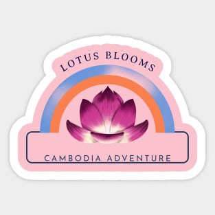 Khmer Cambodian Lotus Blooms Cambodia Adventure Sticker